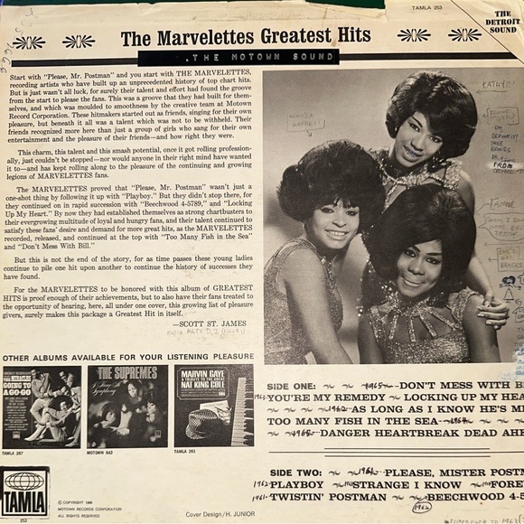 The Marvelettes -“Greatest Hits” Vinyl LP - Picture 2 of 2